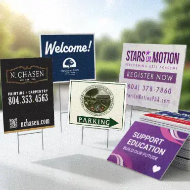 Yard signs and outdoor signs printing sample